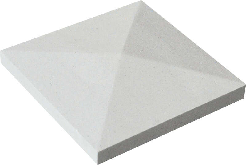 Chapeau de pilier pointe diamant WESER en pierre reconstituée blanc cassé L. 32 x l. 32 x Ép. 4/7,6 cm