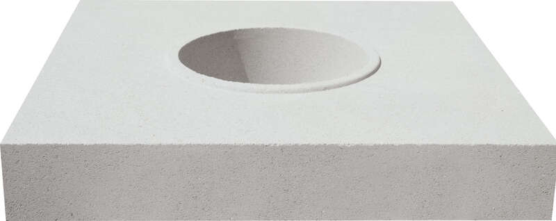 Embase de colonne WESER pour façade en béton blanc cassé l. 52 x H. 8,5 x L. 52 cm