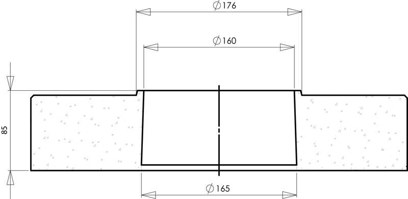 Embase de colonne WESER pour façade en béton blanc cassé l. 40 x H. 8 x L. 40 cm