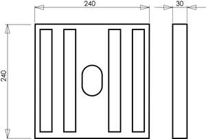 Elément de jambage WESER court en parement P6 pour habiller portes et fenêtres en béton blanc cassé H. 24 x l. 24 cm - Ép. 3 cm
