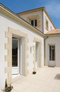 Elément de linteau intermédiaire droit WESER en parement P2 pour habiller portes et fenêtres en béton ton pierre H. 24 x l. 20 cm - Ép. 3 cm