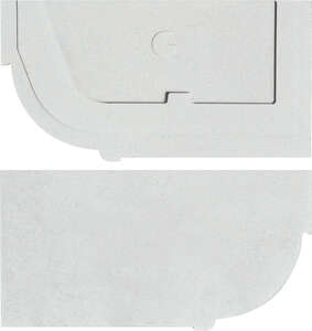 Bouchon de corniche WESER quart de rond gauche en pierre reconstituée blanc cassé L. 40,5 x l. 4 x H. 20,5 cm