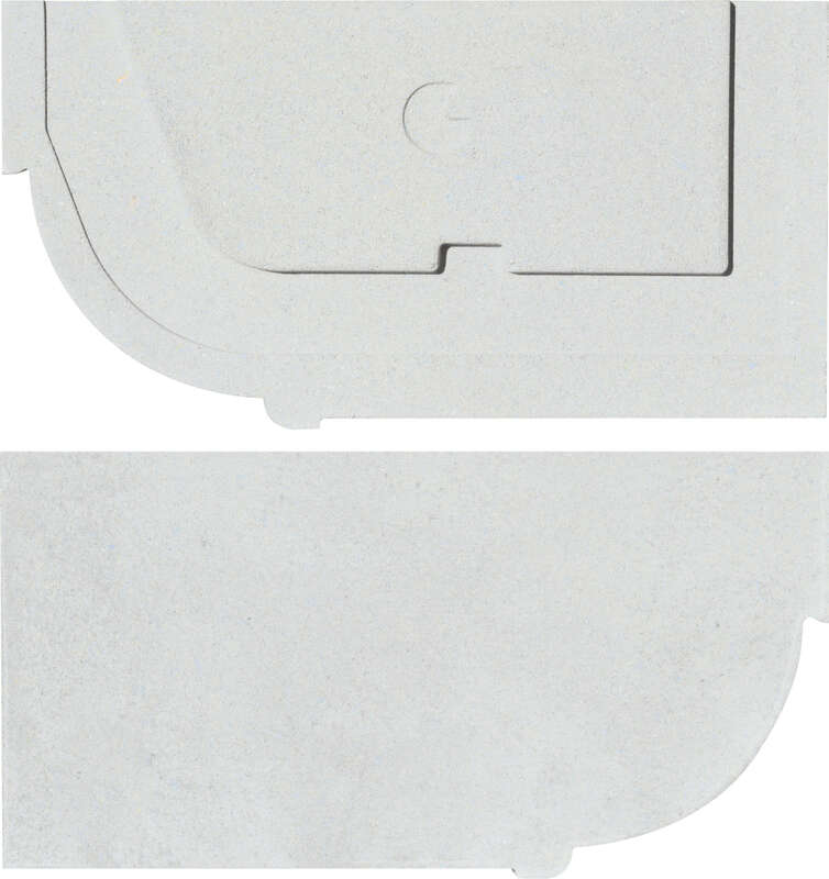 Bouchon de corniche WESER quart de rond gauche en pierre reconstituée blanc cassé L. 40,5 x l. 4 x H. 20,5 cm