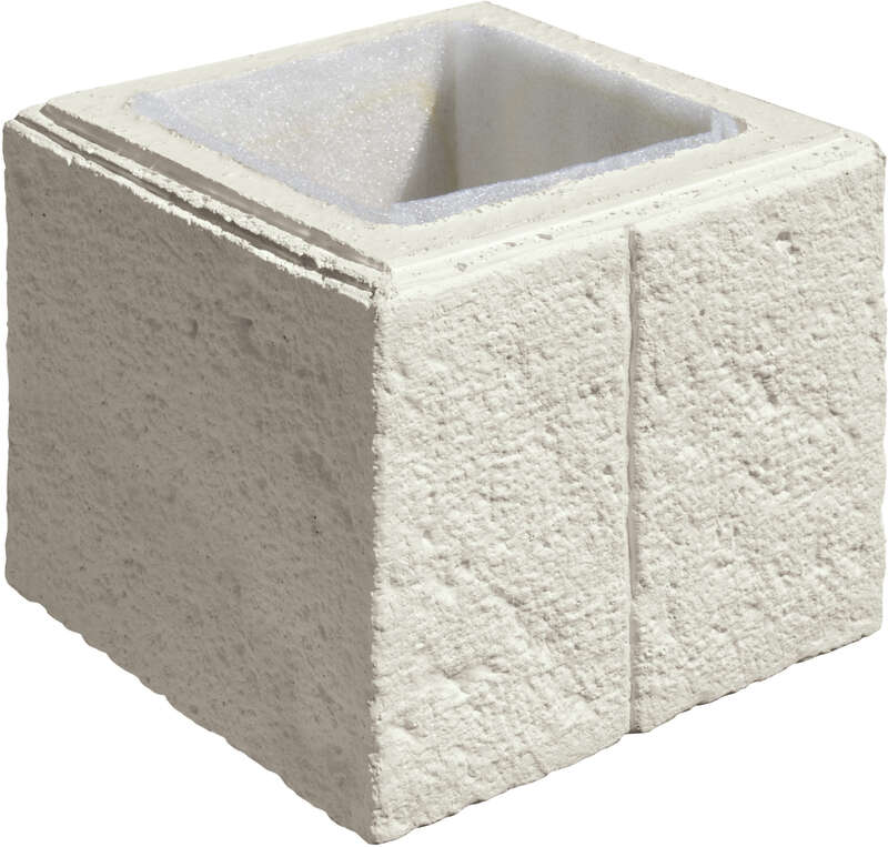 Elément de pilier WESER CHEVERNY en pierre reconstituée coulé crème L. 30 x l. 30 x Ép. 25 cm