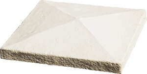 Chapeau de pilier WESER CHEVERNY pointe de diamant en pierre reconstituée coulée crème L. 30 x l. 30 cm