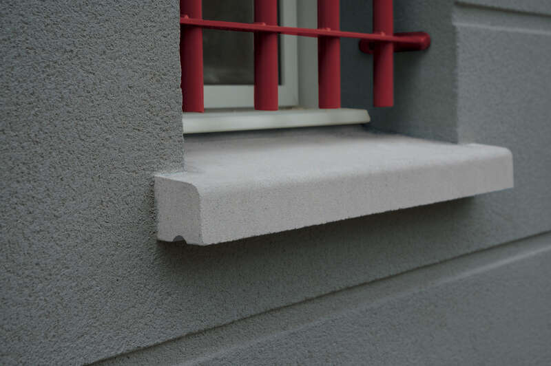 Appui de fenêtre WESER à nez arrondi en béton gris monobloc L. 110 x l. 35 x H. 6 cm