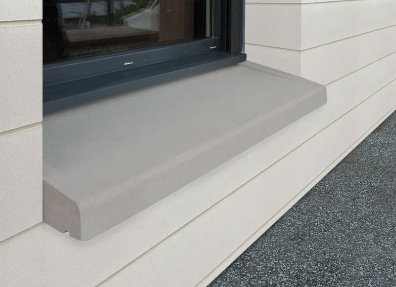 Appui de fenêtre WESER à pose simplifiée en béton gris en 2 éléments L. 218 x l. 35 x H. 6 cm