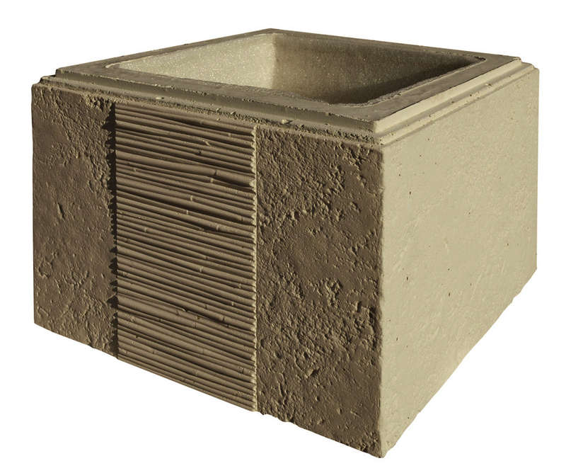 Elément de pilier WESER CAMARGUE en pierre reconstituée coulée crème L. 35 x l. 35 x Ép. 25 cm