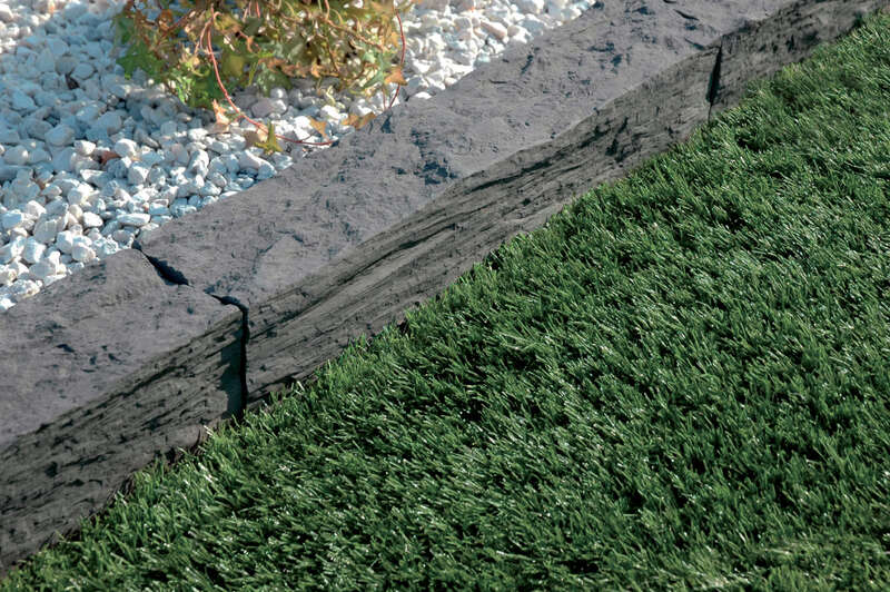Bordure de jardin WESER AURAY en pierre reconstituée coulée droite gris anthracite L. 50 x l. 9 x H. 10 cm