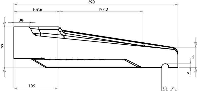 Appui de fenêtre WESER à pose simplifiée en béton gris monobloc slim L. 118 x l. 39 x H. 4,2 cm