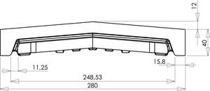 Chaperon de mur WESER OPTIPOSE 2 pentes en pierre reconstituée dark L. 49 x l. 28 x Ep. 4/5,2 cm