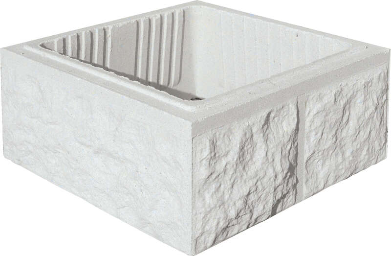 Elément de pilier WESER TAILLE en pierre reconstituée vibropressé blanc L. 40 x l. 40 x Ép. 16,7 cm