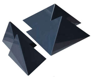 Kit piliers complets WESER PRISME composé de 4 inserts gris anthracite RAL 7016 L. 20 x l. 20 cm