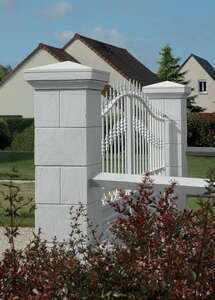 Elément de pilier WESER AMBOISE en pierre reconstituée vibropressé blanc tradition L. 40 x l. 40 x Ép. 28 cm