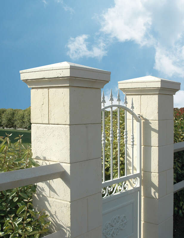 Kit piliers complets WESER AMBOISE comprenant 2 piliers coulé crème L. 40 x l. 40 x Ép. 218 cm