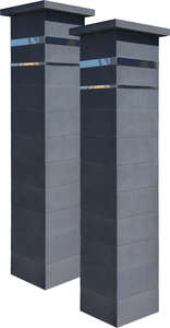 Kit de 2 piliers complets WESER PLATINUM vibropressé avec 2 inserts aspect lisse dark L. 39 x l. 39 x Ép. 188 cm