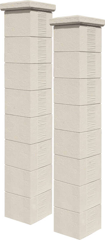 Kit piliers complets WESER CAMARGUE comprenant 2 piliers coulé crème L. 35 x l. 35 x Ép. 211 cm