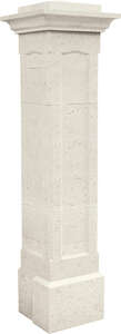 Pilier complet coulé WESER CHAMBORD en pierre reconstituée crème L. 45 x l. 45 x H. 216 cm