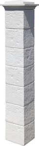 Pilier complet coulé WESER CHEVERNY en pierre reconstituée blanc tradition L. 30 x l. 30 x H. 188 cm