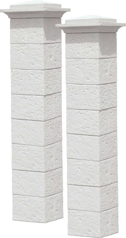Kit piliers complets WESER CHEVERNY en pierre reconstituée comprenant 2 piliers coulé blanc tradition L. 38 x l. 38 x Ép. 217 cm