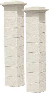 Kit piliers complets WESER CHEVERNY en pierre reconstituée comprenant 2 piliers coulé crème L. 38 x l. 38 x Ép. 217 cm