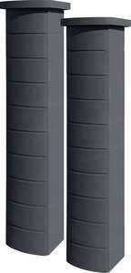 Kit de 2 piliers complets WESER OVALIS en pierre reconstituée vibropressé dark L. 38 x l. 38 x Ép. 206 cm