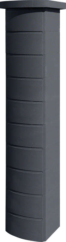 Pillier complet WESER OVALISvibropressé dark L. 38 x l. 38 x H. 206 cm