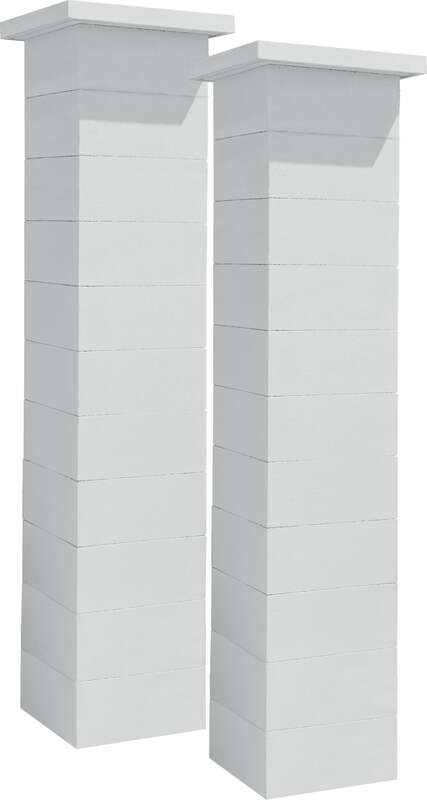 Kit de 2 piliers complets WESER STEEL'IN vibropressé sans insert blanc cassé L. 39 x l. 39 x Ép. 188 cm