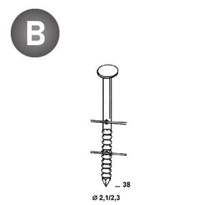 Coil de pointes annelées BO Diam. 2,3 x L. 38 mm