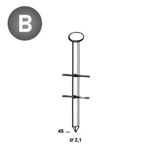 Coil de pointes annelées lisses Diam. 2,1 x L. 45 mm