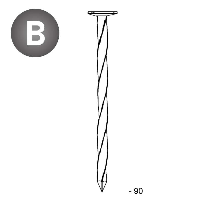 Pointe à tête plate en acier galvanisé Diam. 4,0 x L. 90 mm - Seau de 5 kg