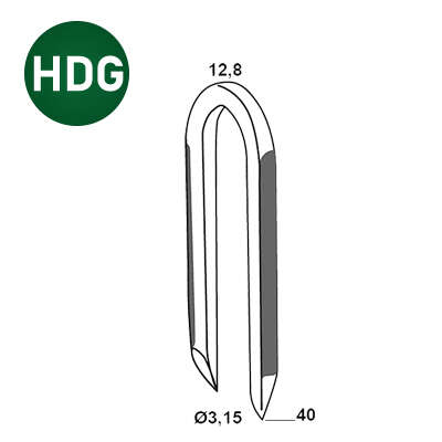 Crampillon HDG en acier galvanisé Diam. 3,15 x L. 40 mm