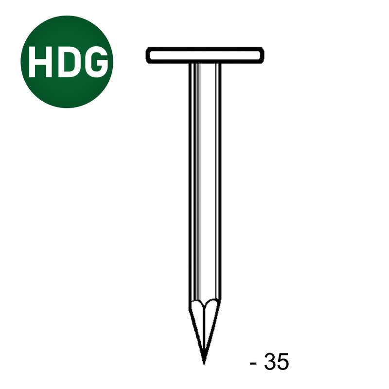 Pointe tête extra large en acier galvanisé Diam. 2,8 x L. 35 mm - Seau de 5 kg