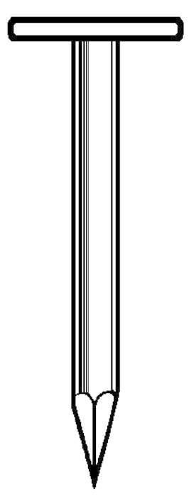 Pointe tête extra large en acier galvanisé Diam. 2,8 x L. 35 mm - Seau de 5 kg