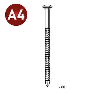 Pointe annelée en inox Diam. 27 x L. 60 mm - Seau de 1 kg