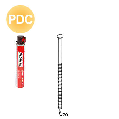 Pack pointes annelées PDC en acier Diam. 2,8 x L. 70 mm - Boîte de 2 040 pièces