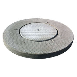 Couvercle de puits en béton Diam. 100 cm série légère pour tampon en béton Diam. 60 cm gris