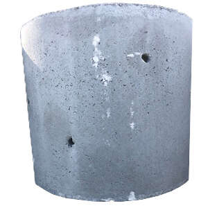Buse de puits perforée 9 trous en béton H. 100 cm / Diam. 100 cm gris