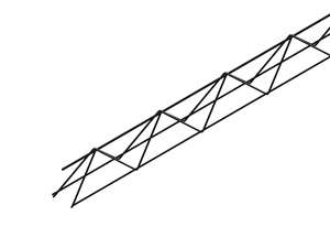 Armature de chaînage triangulaire ouverte - filants 3HA8 -  L. 6 m  - diam. 8 mm - côtés 9,5 x 8 cm - pas de 20 cm