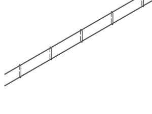 Armature de chaînage - Filants 2HA10 - L. 6 m - diam. 10 mm - côtés 4 x 10 cm  - espace éléments transversaux 46 cm