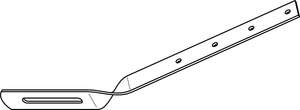 Hampe chantournée tige 175 mm L. 290 x l. 25 x H. 160 mm