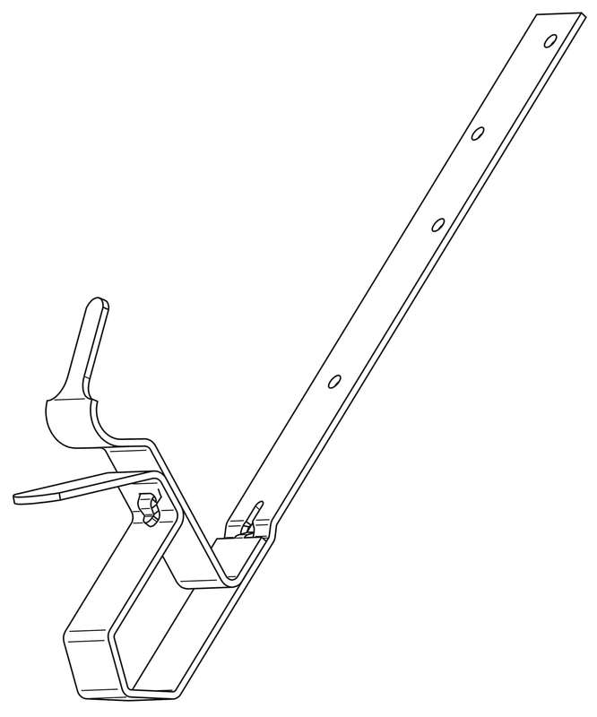 Crochet de gouttière LIMONIER Nantais en acier galvanisé - relevé de 8 cm - tige 24,8 cm - feuillard 27 x2,5 cm