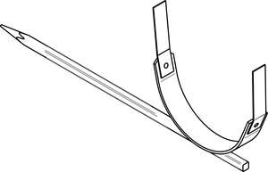 Crochet pour gouttière demi-ronde NORD pose à piquer en acier galvanisé avec feuillard 25 x 2.5 mm - dév. de 25 cm / boudin 14 mm
- Carré 8 mm - A3 tige 32 cm