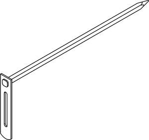 Queue à pointe tige carrée de 8 mm - réglette en 12/10ème - tige 400 mm