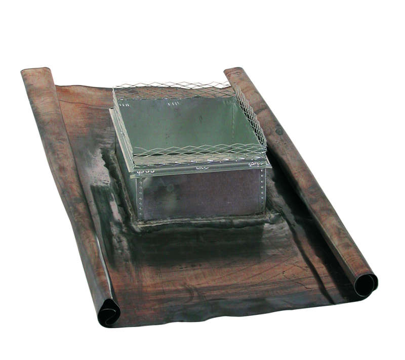 Abergement de cheminée en zinc/plomb zinc naturel - L. 30 x l. 30 cm