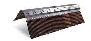 Closoir de ventilation rigide en acier galvanisé + plomb naturel plissé CLOTEK - L. 2000 x l. 120 mm