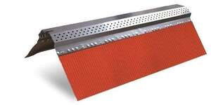 Closoir de ventilation rigide en acier galvanisé + plomb CLOTEK laqué rouge - L. 2000 x l. 140 mm