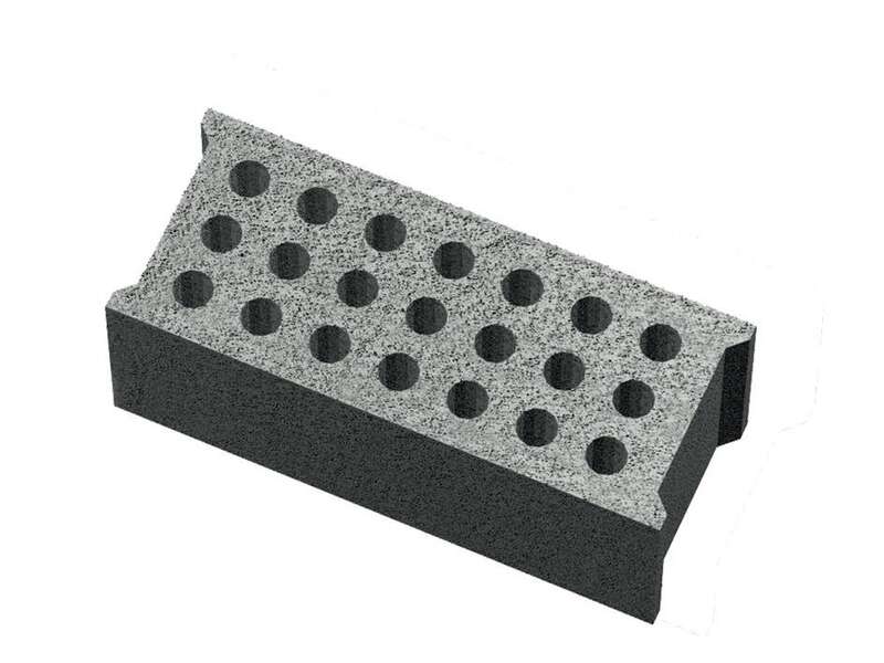 Bloc béton perforé B80 L. 500 x l. 100 x H. 200 mm