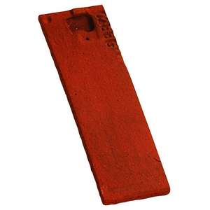Demi-tuile plate PRESSEE RECTANGULAIRE en terre cuite rouge nuancé L. 272 x l. 85 mm