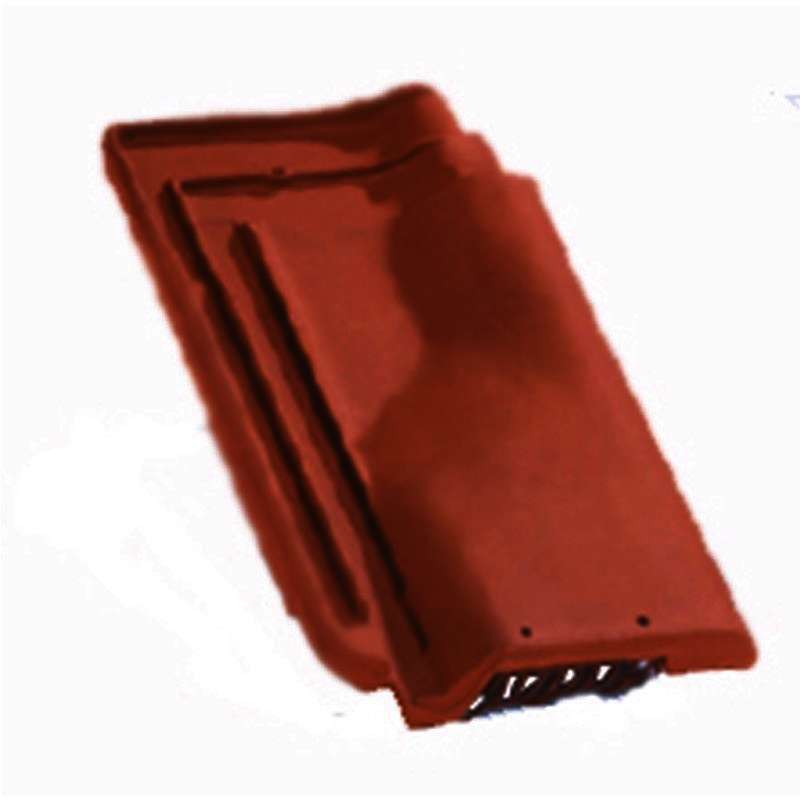 Tuile de ventilation en terre cuite PANNE H2 rouge L. 435 x l. 258 mm